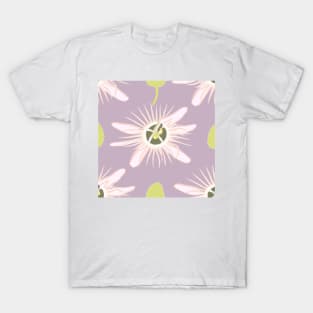 White Blossoms on a Purple Background T-Shirt